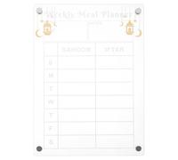 PLAFOPE Tableau Magnétique Effaçable à Sec Acrylique pour Réfrigérateur Planificateur Menu Hebdomadaire Multifonction Organiseur Repas avec Aimants pour Cuisine et Carnet de Courses