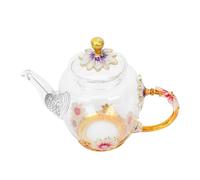 PLAFOPE Théière Transparente en Verre Résistant Chaleur Infuseur, Design Élégant et Facile à Tenir, Maison Détente