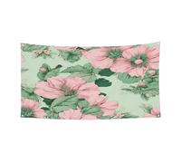 PLAGDECNA Bannière d'Halloween pour fête en plein air, cour, porche, toile de fond durable pour fêtes, jardin, bar, nénuphars noirs, grand drapeau en polyester résistant aux déchirures 180 x 90 cm