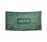 PLAGDECNA Bannière d'Halloween pour fête en plein air, cour, porche, toile de fond durable pour fêtes, jardin, bar, formules mathématiques, grand drapeau en polyester résistant aux déchirures 180 x 90