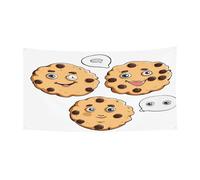 PLAGDECNA Bannière d'Halloween pour fête en plein air, cour, porche, toile de fond durable pour fêtes, jardin, bar, pépites de chocolat, grand drapeau en polyester résistant aux déchirures 180 x 90 cm