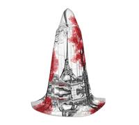 Plagdecna Cape à capuche d'Halloween pour adolescents, cape à capuche Paris, costume à capuche pour jeune pour cosplay, fête de vampire de sorcière, robe fantaisie pour adolescents, carnaval, Comic