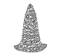 Plagdecna Cape à capuche d'Halloween pour adolescents, crânes noirs et blancs, costume à capuche pour cosplay, fête de vampire de sorcière, robe fantaisie pour adolescents, carnaval, bande dessinée