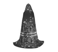 Plagdecna Cape à capuche d'Halloween pour adolescents, peintures de New York, costume à capuche pour cosplay, fête de vampire de sorcière, robe fantaisie pour adolescents, carnaval, comic Con