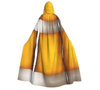 Plagdecna Cape d'Halloween pour adultes, cape gothique de sorcière, vampire, mousse de bière, robe de fête unisexe avec capuche pour cosplay, bal masqué et décoration