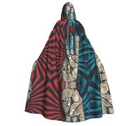 Plagdecna Cape d'Halloween pour adultes, cape gothique de sorcière, vampire, rock and roll, robe de fête unisexe avec capuche pour cosplay, bal masqué et décoration