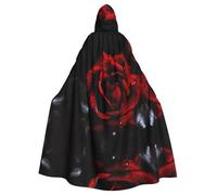 Plagdecna Cape longue à capuche unisexe pour adultes, rose rouge, costume d'Halloween, cape poncho pour homme et femme, déguisement adulte pour Halloween, vampire de sorcière, cosplay et fêtes