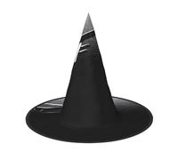 Plagdecna Chapeau de sorcière pliable réglable pour femmes et adultes, décoration de fête d'Halloween, avion volant au-dessus de la mer, casquette de magicien pointue, accessoire de costume léger pour