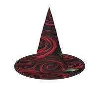 Plagdecna Chapeau de sorcière pliable réglable pour femmes et adultes, décoration de fête d'Halloween, casquette de magicien pointue rose rouge et noire, accessoire de costume léger pour cosplay