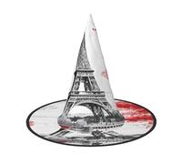 Plagdecna Chapeau de sorcière pliable réglable pour femmes et adultes, décoration de fête d'Halloween, casquette de sorcier pointue de Paris, accessoire de costume léger pour cosplay, carnaval, 1