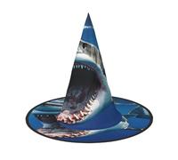 Plagdecna Chapeau de sorcière pliable réglable pour femmes et adultes, décoration de fête d'Halloween, casquette de sorcier pointue en forme de poisson de mer, accessoire de costume léger pour cosplay
