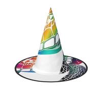 Plagdecna Chapeau de sorcière pliable réglable pour femmes et adultes, décoration de fête d'Halloween, casquette de magicien en tortue de mer, accessoire de costume léger pour cosplay, carnaval, 3