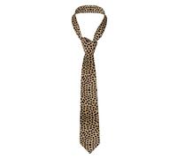 Plagdecna Cravate en soie pour homme, ne se décolore pas, avec barre antidérapante, largeur fine et classique (3,5 à 8 cm), cravate marron à motif léopard, accessoires de mode pour mariage, cadeau de