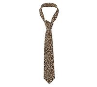 Plagdecna Cravate en soie pour homme, ne se décolore pas, avec barre antidérapante, largeur fine et classique (3,5 à 8 cm), cravate à motif léopard marron, accessoires de mode pour mariage, cadeau de
