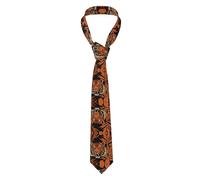 Plagdecna Cravate en soie pour homme, ne se décolore pas, avec barre antidérapante, largeur fine et classique (3,5 à 8 cm), motif rayures tigrées oranges, accessoires de mode pour mariage, cadeau de