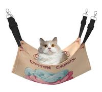 Plagdecna Hamac pour animaux de compagnie pour chats et petits chiens, lit à suspendre en velours avec sangles réglables, lit pour animal de compagnie imprimé barbe à papa lit doux double couche pour