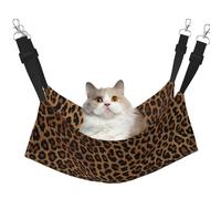 Plagdecna Hamac pour animaux de compagnie pour chats et petits chiens, lit à suspendre en velours avec sangles réglables, lit pour animal de compagnie imprimé léopard, chaise longue douce double