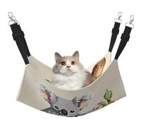 Plagdecna Hamac pour animaux de compagnie pour chats et petits chiens, lit à suspendre en velours avec sangles réglables, lit mignon imprimé koala, chaise longue douce double couche pour maison/voyage