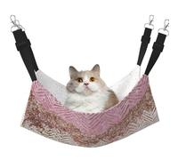 Plagdecna Hamac pour chats et petits chiens, lit à suspendre en velours avec sangles réglables, joli motif pailleté, chaise longue douce double couche pour maison/voyage