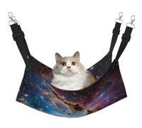 Plagdecna Hamac pour chats et petits chiens, lit à suspendre en velours avec sangles réglables, lit coloré galaxie pour animal de compagnie, chaise longue douce double couche pour maison/voyage
