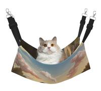 Plagdecna Hamac pour chats et petits chiens, lit à suspendre en velours avec sangles réglables, lit éléphant sur un pont, chaise longue douce double couche pour maison/voyage