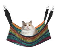 Plagdecna Hamac pour chats et petits chiens, lit à suspendre en velours avec sangles réglables, lit ethnique géométrique pour animal domestique, chaise longue douce à double couche pour maison/voyage