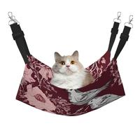 Plagdecna Hamac pour chats et petits chiens, lit à suspendre en velours avec sangles réglables, lit floral pour animal de compagnie, chaise longue douce double couche pour maison/voyage
