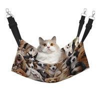 Plagdecna Hamac pour chats et petits chiens, lit à suspendre en velours avec sangles réglables, lit pour nombreux chiens, chaise longue douce double couche pour maison/voyage
