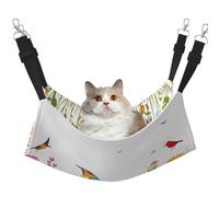 Plagdecna Hamac pour chats et petits chiens, lit à suspendre en velours avec sangles réglables, lit pour animaux de compagnie, lit pour poule, papillons, fleurs, transat doux double couche pour maison