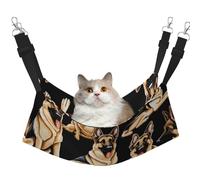 Plagdecna Hamac pour chats et petits chiens, lit à suspendre en velours avec sangles réglables, lit pour animal de compagnie berger allemand, chaise longue douce double couche pour maison/voyage