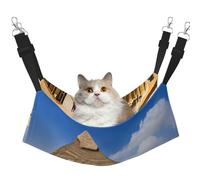 Plagdecna Hamac pour chats et petits chiens, lit à suspendre en velours avec sangles réglables, lit pyramides d'Égypte, chaise longue douce double couche pour maison/voyage