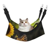 Plagdecna Hamac pour chats et petits chiens, lit à suspendre en velours avec sangles réglables, lit tournesol pour animal domestique, chaise longue douce à double couche pour maison/voyage