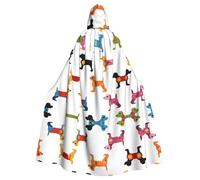 Plagdecna Longue cape à capuche unisexe pour adultes, chiens de teckel mignons, costume d'Halloween pour homme et femme, déguisement pour adulte, déguisement pour Halloween, vampire de sorcière
