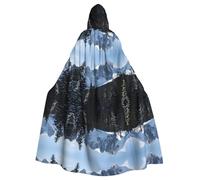 Plagdecna Longue cape à capuche unisexe pour adultes, falaise de montagne, costume d'Halloween, cape poncho pour homme et femme, déguisement adulte pour Halloween, vampire de sorcière, cosplay et