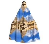 Plagdecna Longue cape à capuche unisexe pour adultes, pyramides d'Égypte, costume d'Halloween, cape poncho pour homme et femme, déguisement adulte pour Halloween, vampire de sorcière, cosplay et fêtes