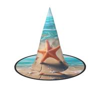 Plagdecna Lot de 2 chapeaux de sorcière pliables réglables pour femmes et adultes, décoration de fête d'Halloween, casquette de magicien pointue de mer, accessoire de costume léger pour cosplay