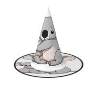 Plagdecna Lot de 2 chapeaux de sorcière pliables réglables pour femmes et adultes, décoration de fête d'Halloween, mignon koala maman et bébé, chapeau de magicien pointu, accessoire de costume léger