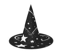 Plagdecna Lot de 2 chapeaux de sorcière pliables réglables pour femmes et adultes, décoration de fête d'Halloween, étoile filante, cœur pointu, accessoire de costume léger pour cosplay, carnaval
