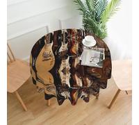 Plagdecna Nappe ronde résistante à l'eau de 152 cm, nappe de table de salle à manger infroissable pour décoration de café, fête de mariage, nappe de guitare musicale, protection circulaire pour