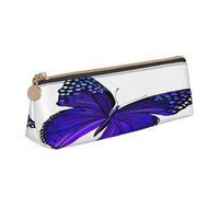 Plagdecna Organiseur de stylos triangulaire pour l'école, le bureau, les voyages, trousse à crayons en cuir imperméable, porte-accessoires d'écriture, pochette compacte zippée pour fournitures