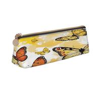 Plagdecna Organiseur de stylos triangulaire pour l'école, le bureau, les voyages, trousse à crayons en cuir imperméable, porte-accessoires d'écriture, pochette compacte zippée pour fournitures