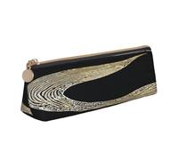 Plagdecna Organiseur triangulaire pour stylos pour l'école, le bureau, les voyages, trousse à crayons en cuir noir sirène, sac à stylos étanche, porte-accessoires d'écriture, pochette compacte zippée