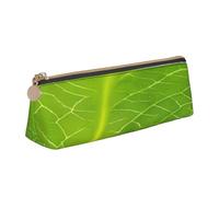 Plagdecna Organiseur triangulaire pour stylos pour l'école, le bureau, les voyages, trousse à crayons en cuir imperméable en PVC pour accessoires d'écriture, pochette compacte zippée pour fournitures