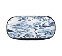 Plagdecna Trousse à crayons à double fermeture éclair avec poche en maille et 4 boucles pour stylos, grande trousse de maquillage pour étudiants, artistes, voyages, trousse à crayons en tissu Oxford