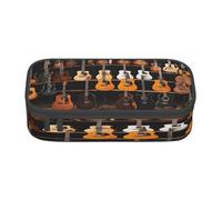 Plagdecna Trousse à crayons de grande capacité pour l'école, le bureau et les voyages, trousse à stylos pour guitare basse pour étudiant, trousse de toilette et de maquillage en tissu Oxford à