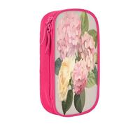 Plagdecna Trousse à crayons double couche pour filles et garçons, boîte à crayons à fleurs, grande capacité, organiseur de fournitures scolaires, sac de papeterie en tissu Oxford durable avec