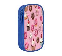 Plagdecna Trousse à crayons double couche pour filles et garçons, boîte à crayons à petits gâteaux, beignets, grande capacité, organiseur de fournitures scolaires, sac de papeterie en tissu Oxford