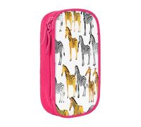 Plagdecna Trousse à crayons double couche pour filles et garçons, boîte à crayons avec images de dessin animé, organiseur de fournitures scolaires, sac de papeterie en tissu Oxford durable avec