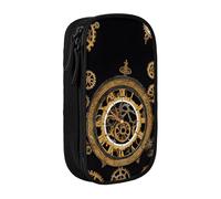 Plagdecna Trousse à crayons double couche pour filles et garçons, boîte à crayons en bronze siècle, grande capacité, organiseur de fournitures scolaires, sac de papeterie en tissu Oxford durable avec