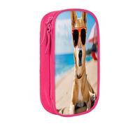 Plagdecna Trousse à crayons double couche pour filles et garçons, boîte à crayons en forme de chien chihuahua, grande capacité, organisateur de fournitures scolaires, sac de papeterie en tissu Oxford